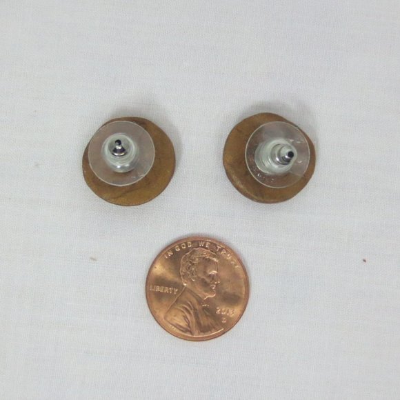 New Hand Crafted Mystical Face Stud Clay Earrings - Picture 4 of 6